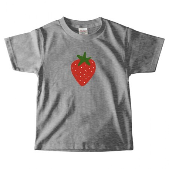 苺イラストのキッズTシャツ 4色 100〜140サイズ 3枚目の画像