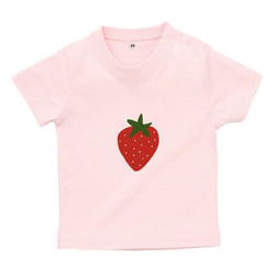 苺イラストのベビーTシャツ 80〜90サイズ 2枚目の画像