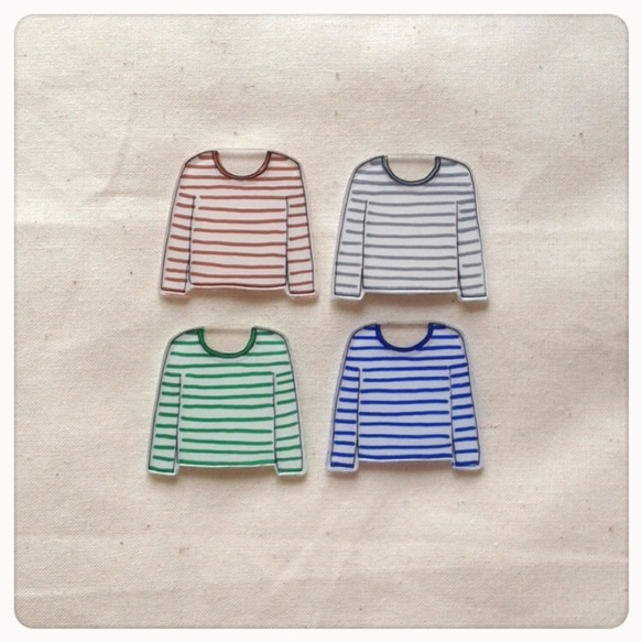 border T-shirt brooch ＜long＞ 1枚目の画像