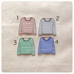 border T-shirt brooch ＜long＞ 2枚目の画像