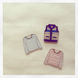 border T-shirt brooch ＜long＞ 3枚目の画像