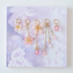 花雫 -桜- / フープイヤリング 2枚目の画像