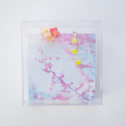 【梅-Full*Bloom-】冬を着飾るイヤリング※飾れるフォトパネル付！ 5枚目の画像