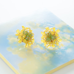 【菜の花-Full*Bloom-】春を着飾るイヤリング※飾れるフォトパネル付！ 6枚目の画像
