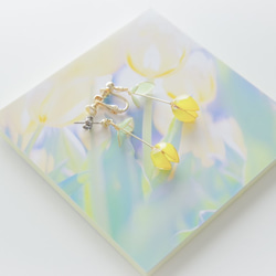[鬱金香x黃色-滿*花朵-]裝飾春天的耳環*用照片裝飾面板！ 第2張的照片