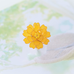 【マリーゴールド-Full*Bloom-】春・秋を着飾るピアス※飾れるフォトパネル付！ 4枚目の画像