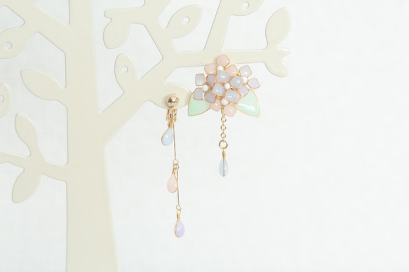 光澤“繡球花”耳環 第1張的照片