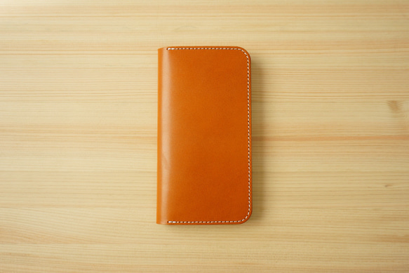 牛皮 iPhone13 保護套 鞣革皮套 筆記本型 駝色 第1張的照片