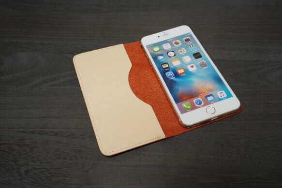 牛皮 iPhone6Plus / 6sPlus 封面數字皮革皮套筆記本類型紅色 第2張的照片