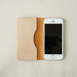 牛皮iPhone SE / 5 / 5s保護套Nume皮革皮套筆記本類型駝色 第3張的照片