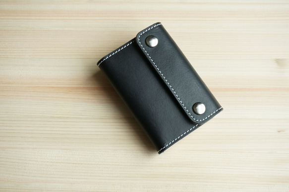 牛革  カードポケット レザー キーケース 4連 ブラック 3枚目の画像