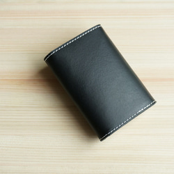 牛革  カードポケット レザー キーケース 4連 ブラック 4枚目の画像