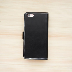 牛皮 iPhone Notebook Type Nume Leather Black (SE3 / SE2 / XR / XS 第3張的照片