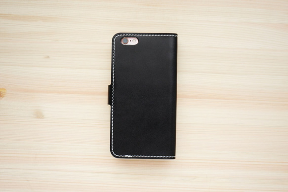 牛皮 iPhone Notebook Type Nume Leather Black (SE3 / SE2 / XR / XS 第3張的照片