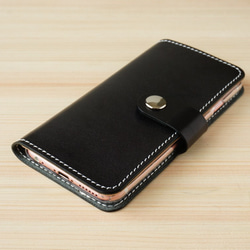 牛皮 iPhone Notebook Type Nume Leather Black (SE3 / SE2 / XR / XS 第4張的照片