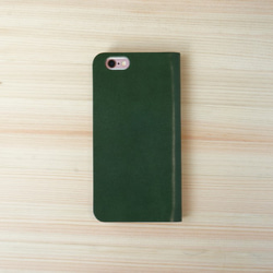 牛皮 iPhone6 / 6s 保護套數字皮革皮套筆記本型綠色 第3張的照片