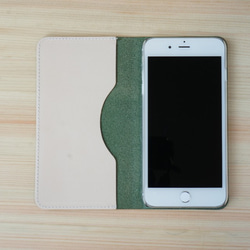 牛皮 iPhone8Plus / 7Plus 保護套 Nume 皮革皮套 筆記本型 綠色 第3張的照片