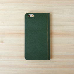 牛皮 iPhone6Plus / 6sPlus 封面數字皮革皮套筆記本類型綠色 第3張的照片