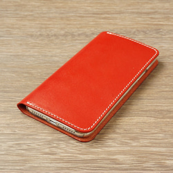 牛皮 iPhone XR 保護套 Nume 皮革皮套筆記本型紅色 第1張的照片