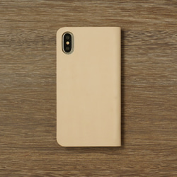 牛皮 iPhone XS Max Cover 數字皮革皮套 筆記本類型 自然色 第4張的照片