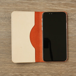 牛皮 iPhone XS Max Cover 數字皮套 筆記本型 紅色 第3張的照片