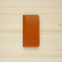 牛革 iPhoneSE2 カバー  ヌメ革  レザーケース  手帳型  キャメルカラー 1枚目の画像