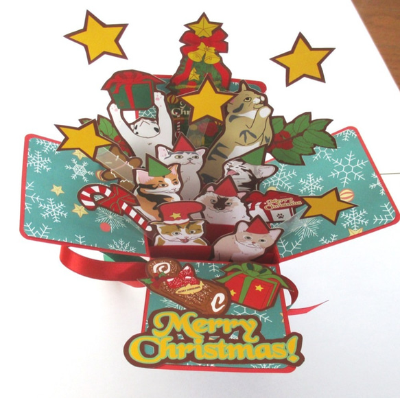 クリスマスポップアップカードBOX「メリークリスマス」（ずっと同じの作ってます） 1枚目の画像
