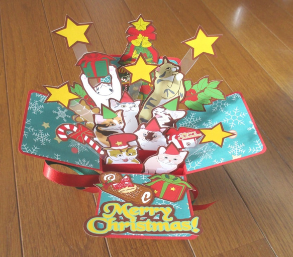 クリスマスポップアップカードBOX「メリークリスマス」（ずっと同じの作ってます） 2枚目の画像