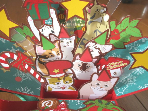 クリスマスポップアップカードBOX「メリークリスマス」（ずっと同じの作ってます） 4枚目の画像