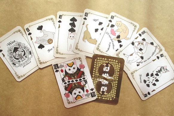 滑稽的貓撲克牌（古董版） 第4張的照片