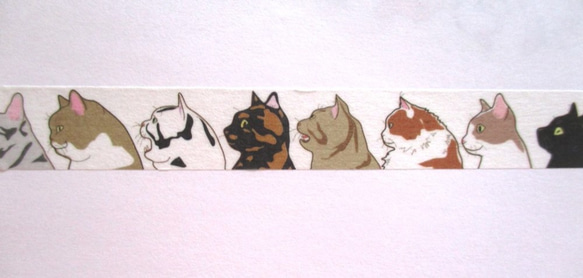 猫マスキングテープ（左向き） 2枚目の画像