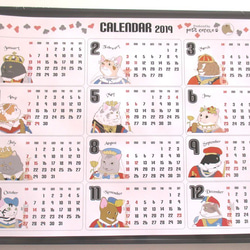 【送料無料】フレーム付き2019猫カレンダー＜A4＞ 3枚目の画像