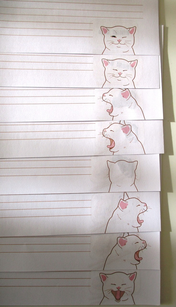 白猫パラパラ一筆箋 2枚目の画像