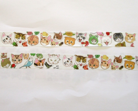 ★SALE★猫さんいっぱいマスキングテープ（いきもの） 4枚目の画像