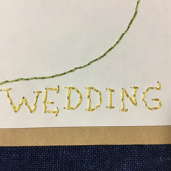 紙刺繍ポストカード【HAPPY WEEDING  ハート】 2枚目の画像