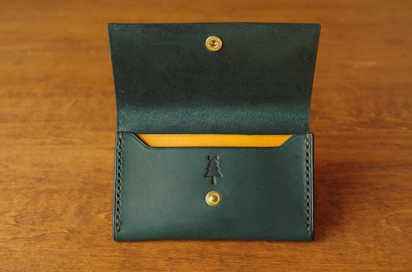 【受注生産】Business Card Case／bluegreen×yellow 3枚目の画像