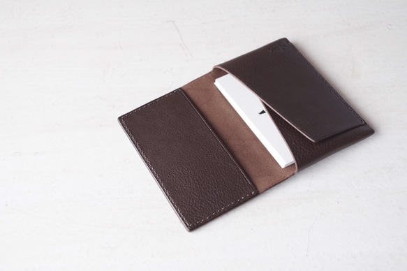 【受注生産】Italian leather Business Card Case／choco 1枚目の画像