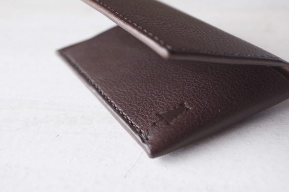 【受注生産】Italian leather Business Card Case／choco 3枚目の画像