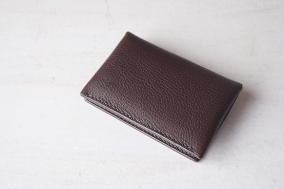 【受注生産】Italian leather Business Card Case／choco 4枚目の画像