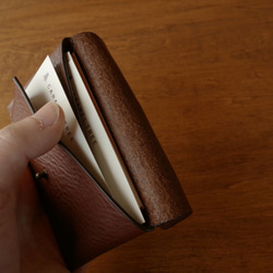 【受注生産】Italian leather Business Card Case（ギボシタイプ）／choco 5枚目の画像