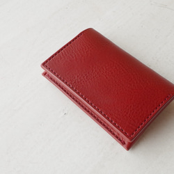【受注生産】Italian leather Business Card Case／red 2枚目の画像