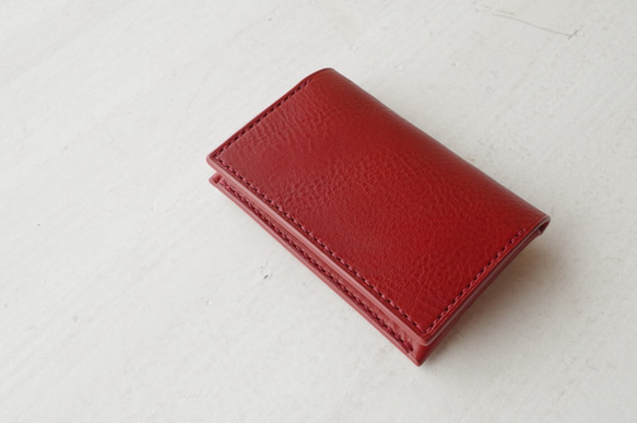 【受注生産】Italian leather Business Card Case／red 2枚目の画像