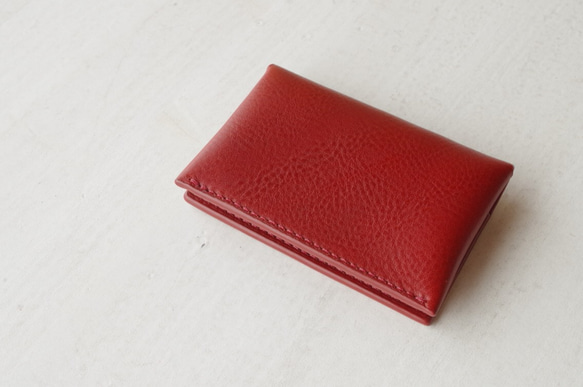 【受注生産】Italian leather Business Card Case／red 3枚目の画像