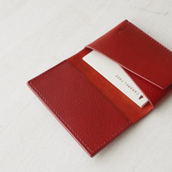 【受注生産】Italian leather Business Card Case／red 1枚目の画像