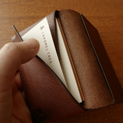 【受注生産】Italian leather Business Card Case／red 4枚目の画像