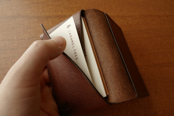【受注生産】Italian leather Business Card Case／red 4枚目の画像