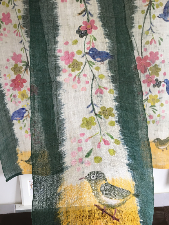 枝垂れ桜と小鳥さん暖簾 4枚目の画像
