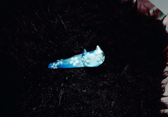 桜猫クリップ❀青 2枚目の画像
