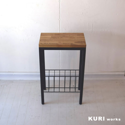 マガジンラック付テーブル（アイアン＋ウッド） 4枚目の画像