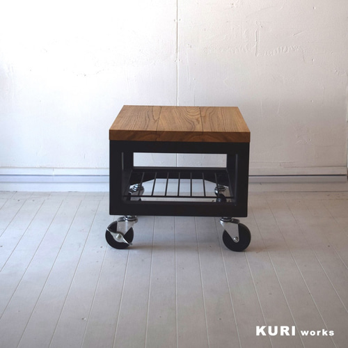 キャスター付きアイアンテーブル アイアンテーブル ⓓ（キャスター付き）